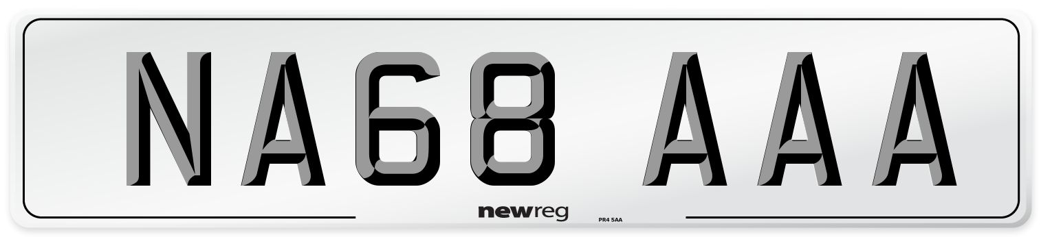 NA68 AAA Number Plate from New Reg